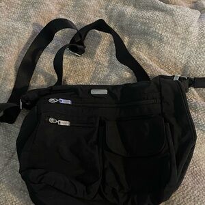 Baggallini Black Crossbody Bag with Silver Accents